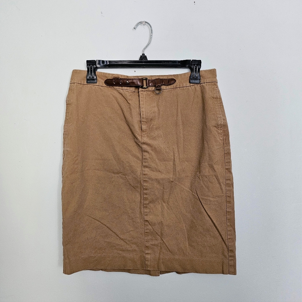 LAUREN Ralph Lauren Khaki Belted Skirt